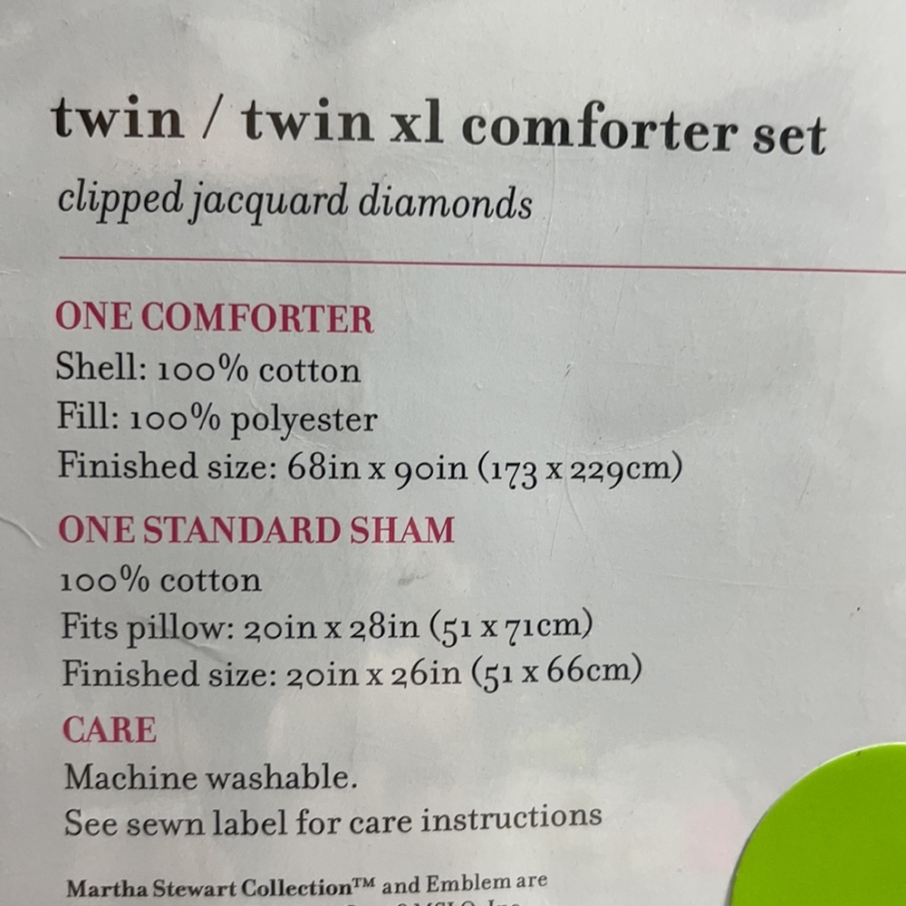 Martha Stewart Whim 2-Pc. TWIN XL Comforter Set - Picture 5 of 11